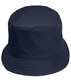 sol's unisex twill bucket hat in french navy against a white background viewed from above