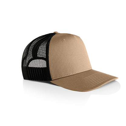 Side image of AS Colour Stock Contract Trucker Cap in khaki/black colour