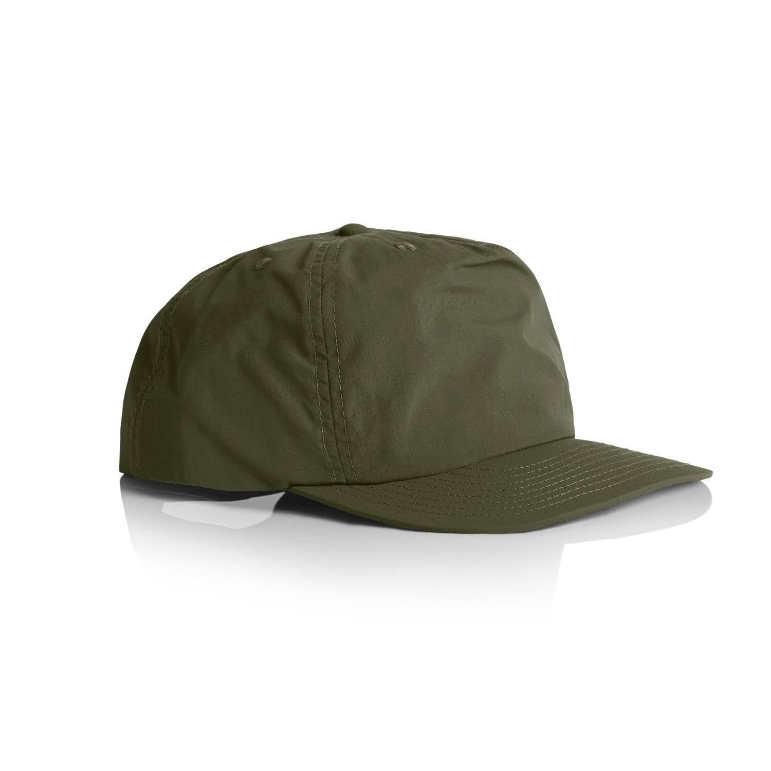 AS Colour Surf Cap in army side view – Custom Embroidered | My Custom Beanie
