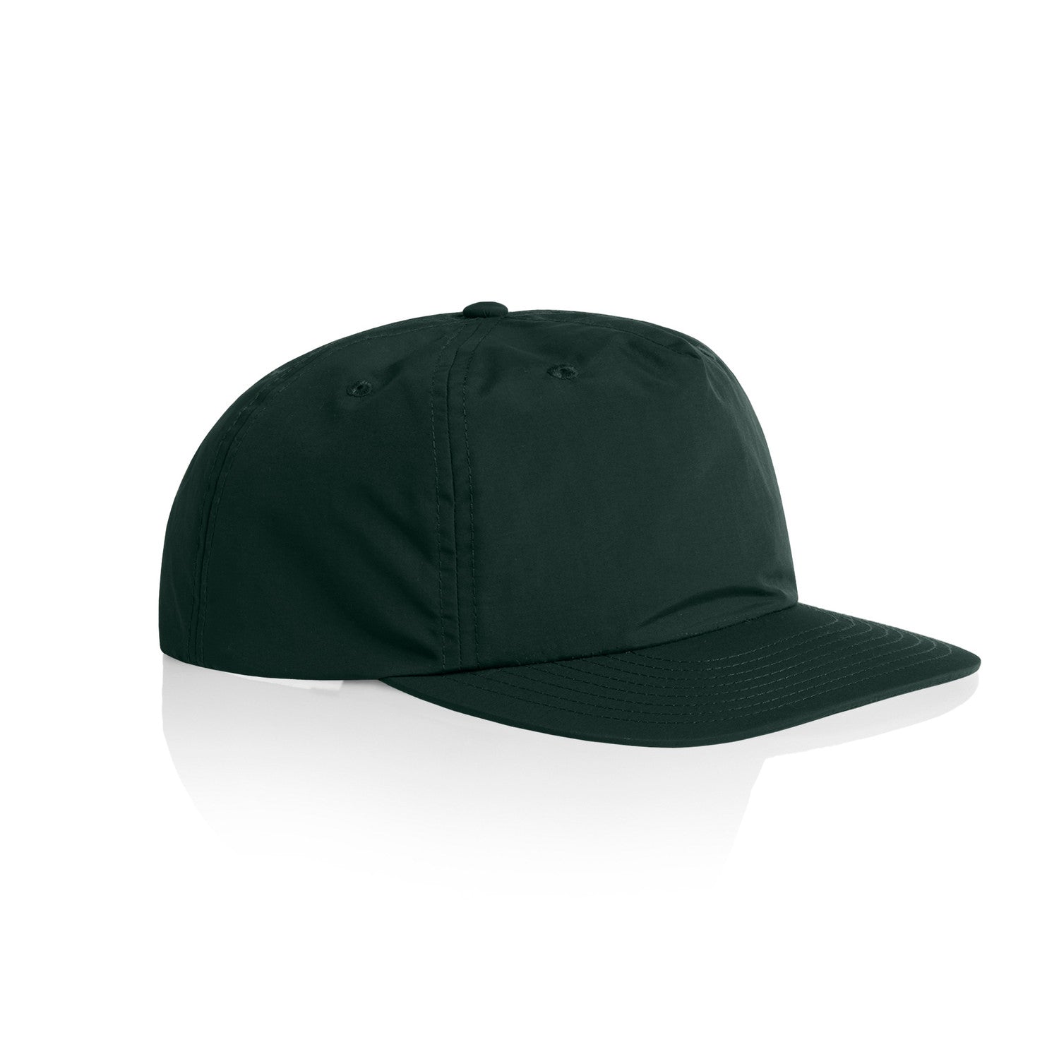 AS Colour Surf Cap in pine green side view – Custom Embroidered | My Custom Beanie
