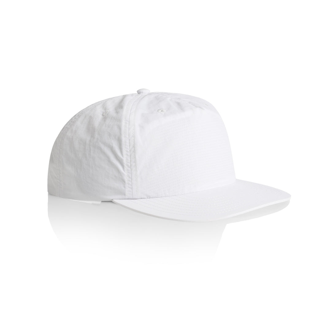 AS Colour Surf Cap in white side view – Custom Embroidered | My Custom Beanie