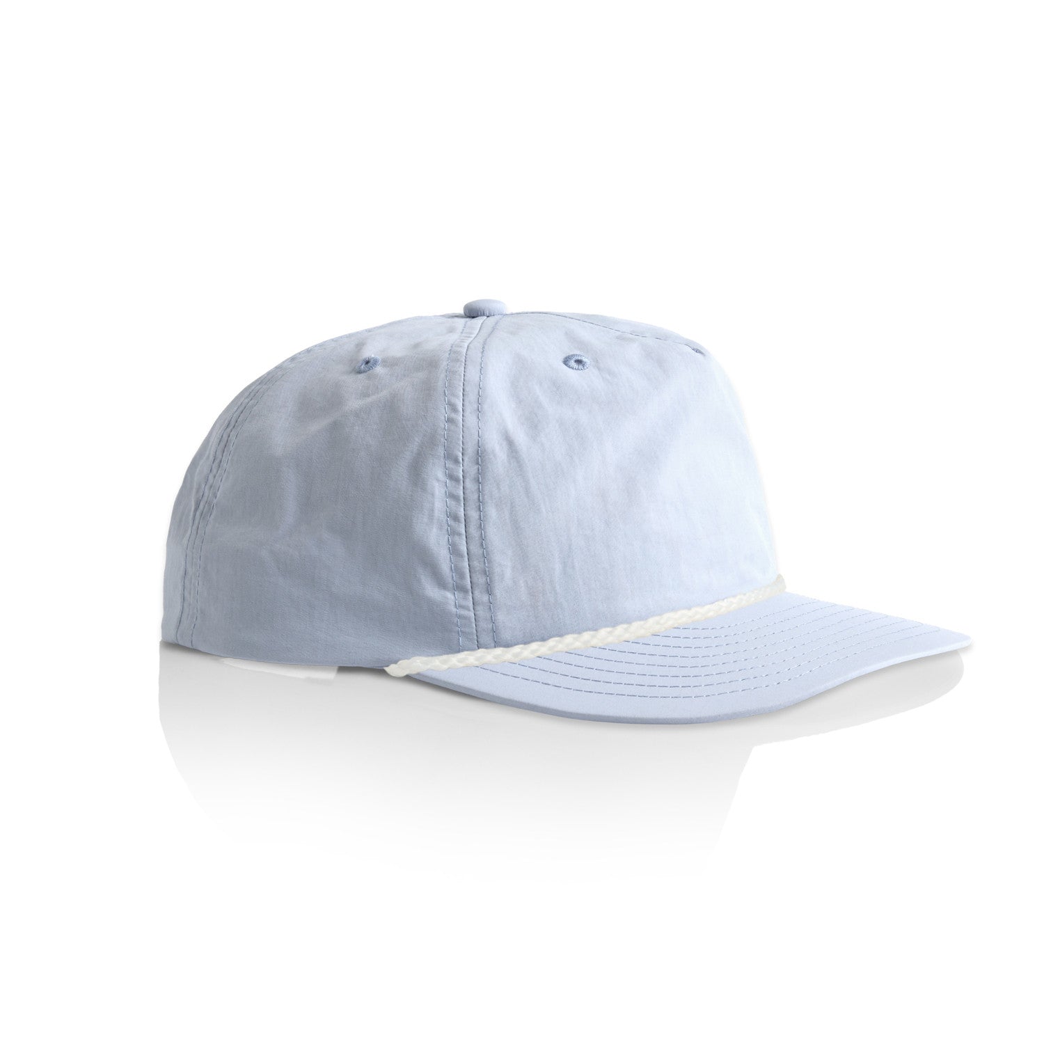 AS Colour surf rope cap in powder blue viewed from the side on a white background