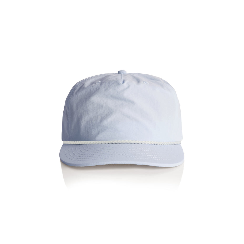 AS Colour surf rope cap in powder blue viewed from the front on a white background