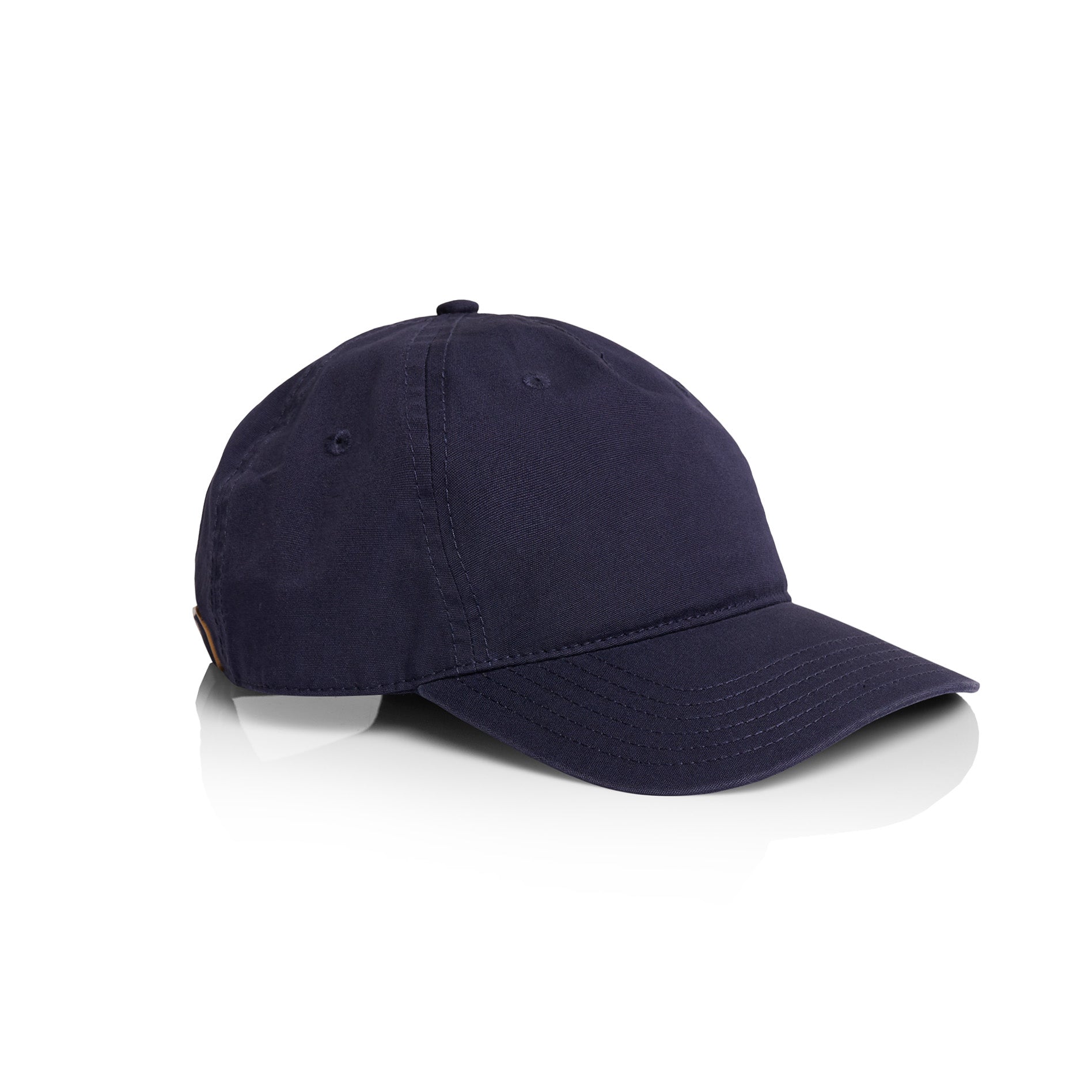 Side image of AS Colour Access Five Panel Cap in midnight blue