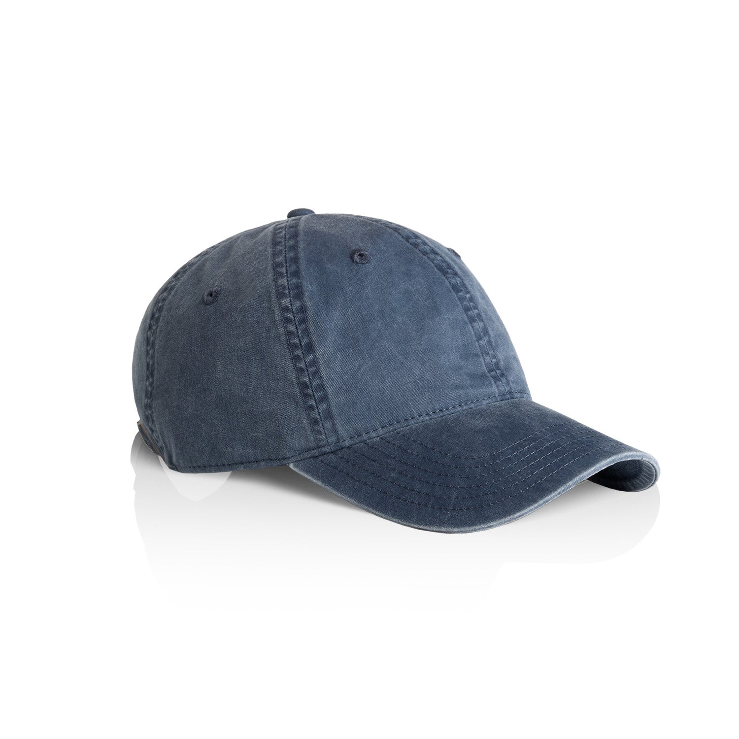 Product image of as colour access faded cap in the colour midnight blue viewed from the side on a white background
