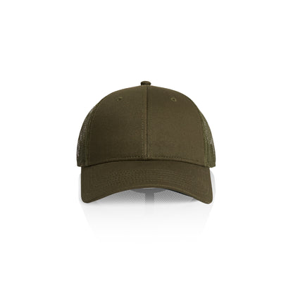 Front Image of AS Colour Icon Trucker Cap in Colour Army