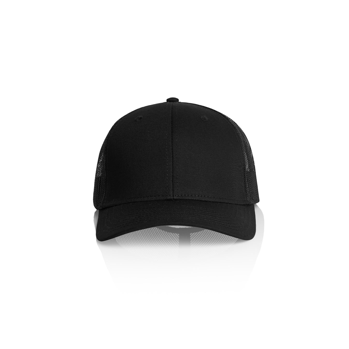 Front Image of AS Colour Icon Trucker Cap in Colour Black