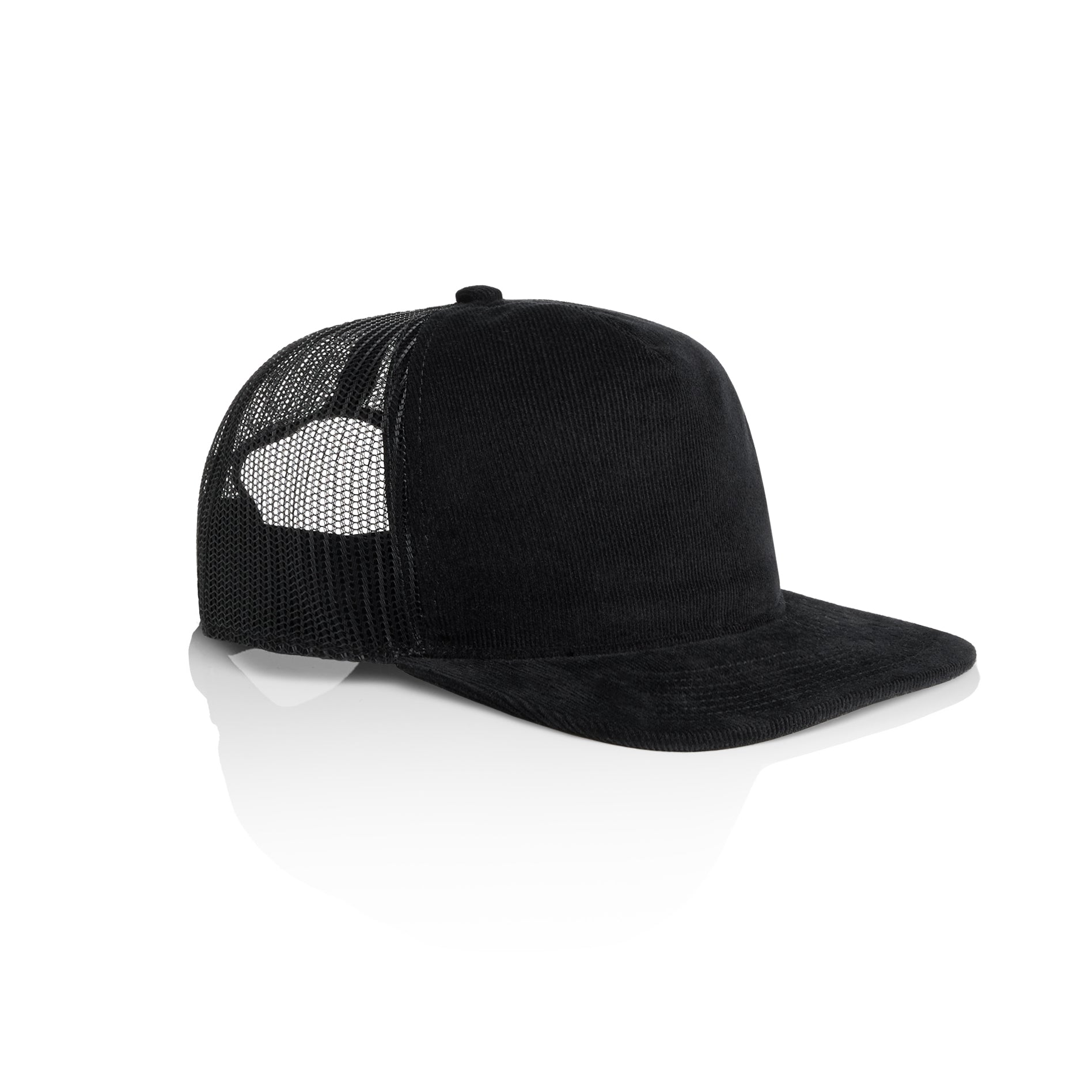 Side Image of AS Colour Class Cord Trucker Cap in Black
