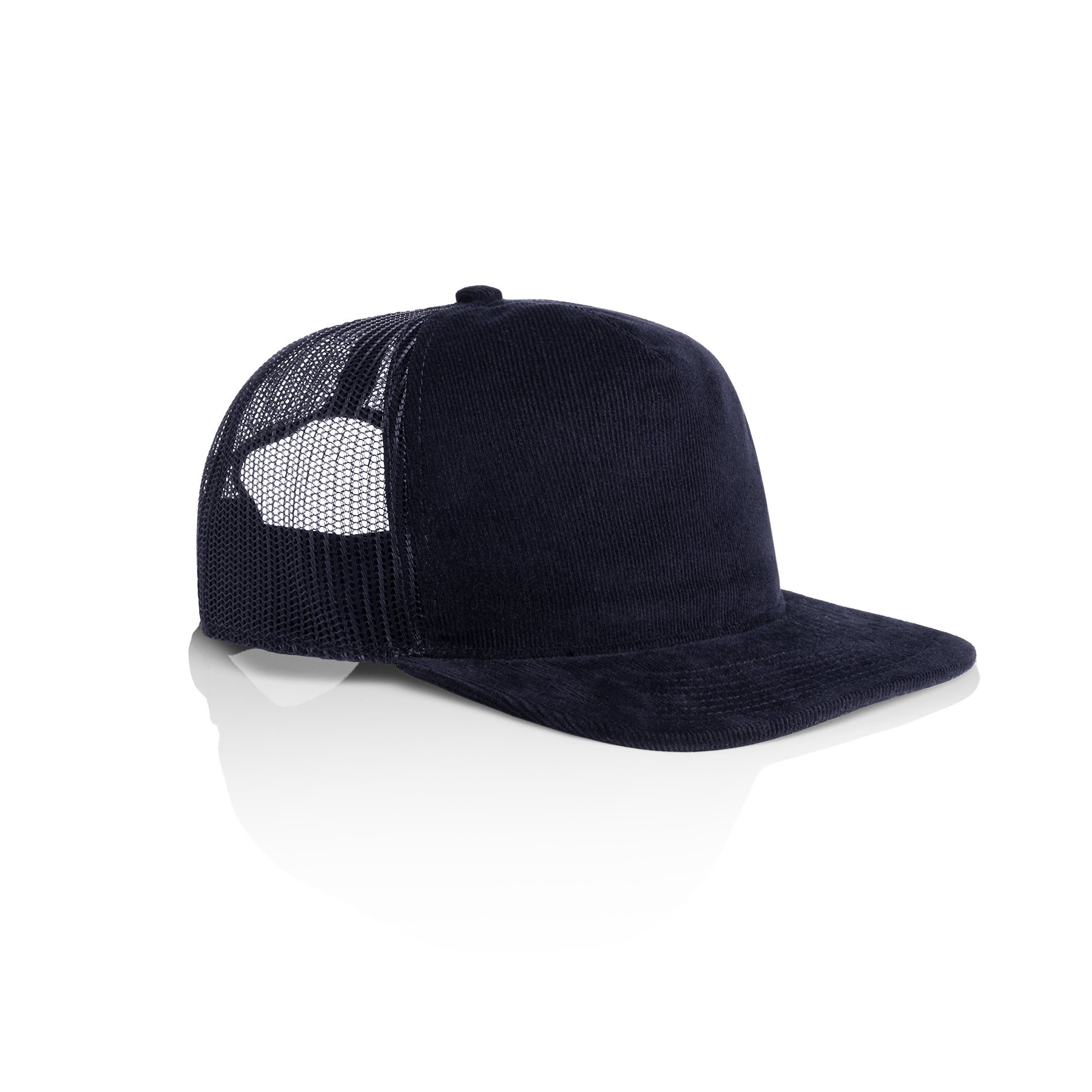 Side Image of AS Colour Class Cord Trucker Cap in Midnight Blue