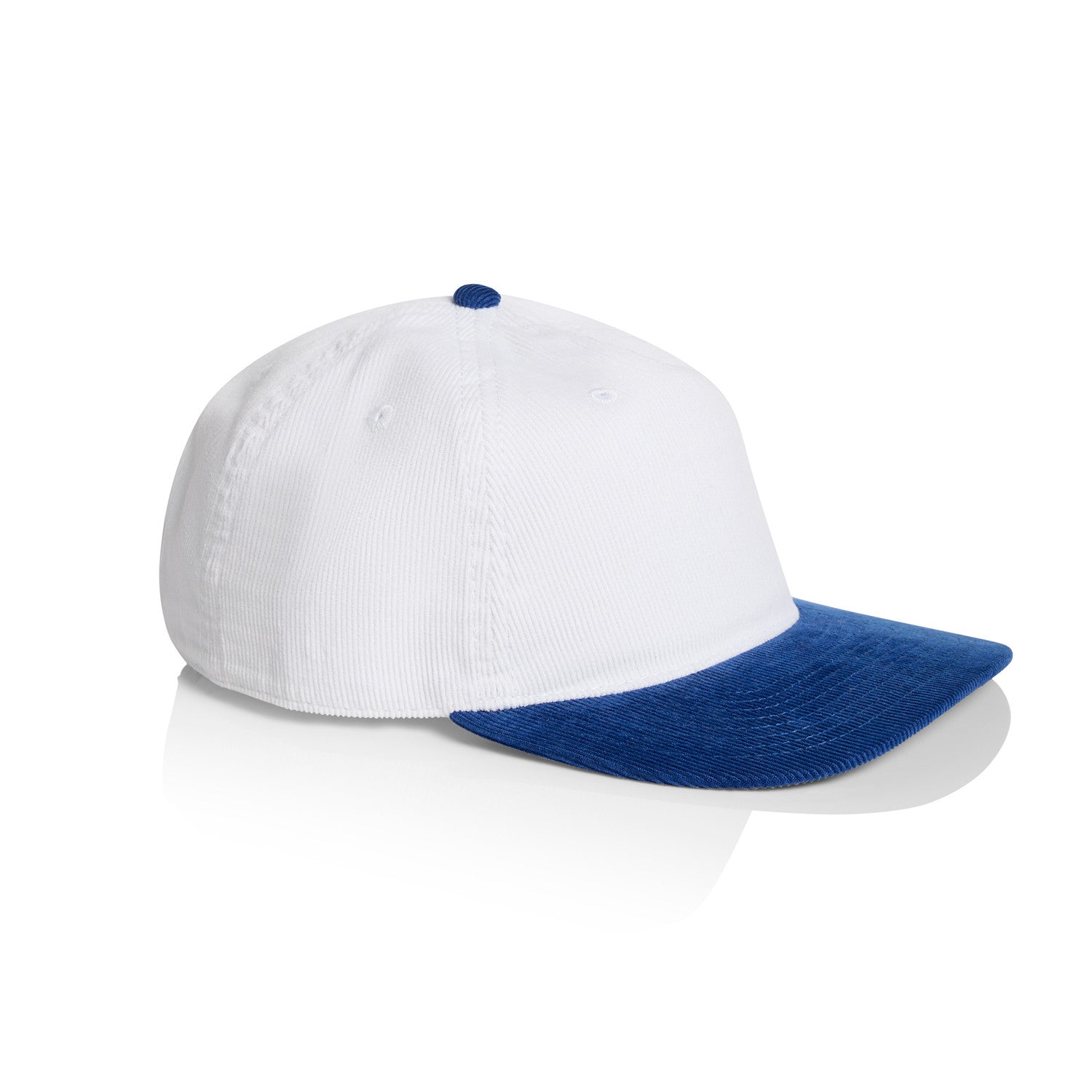 AS Colour class cord two-tone cap in white/liberty viewed from the side on a white background