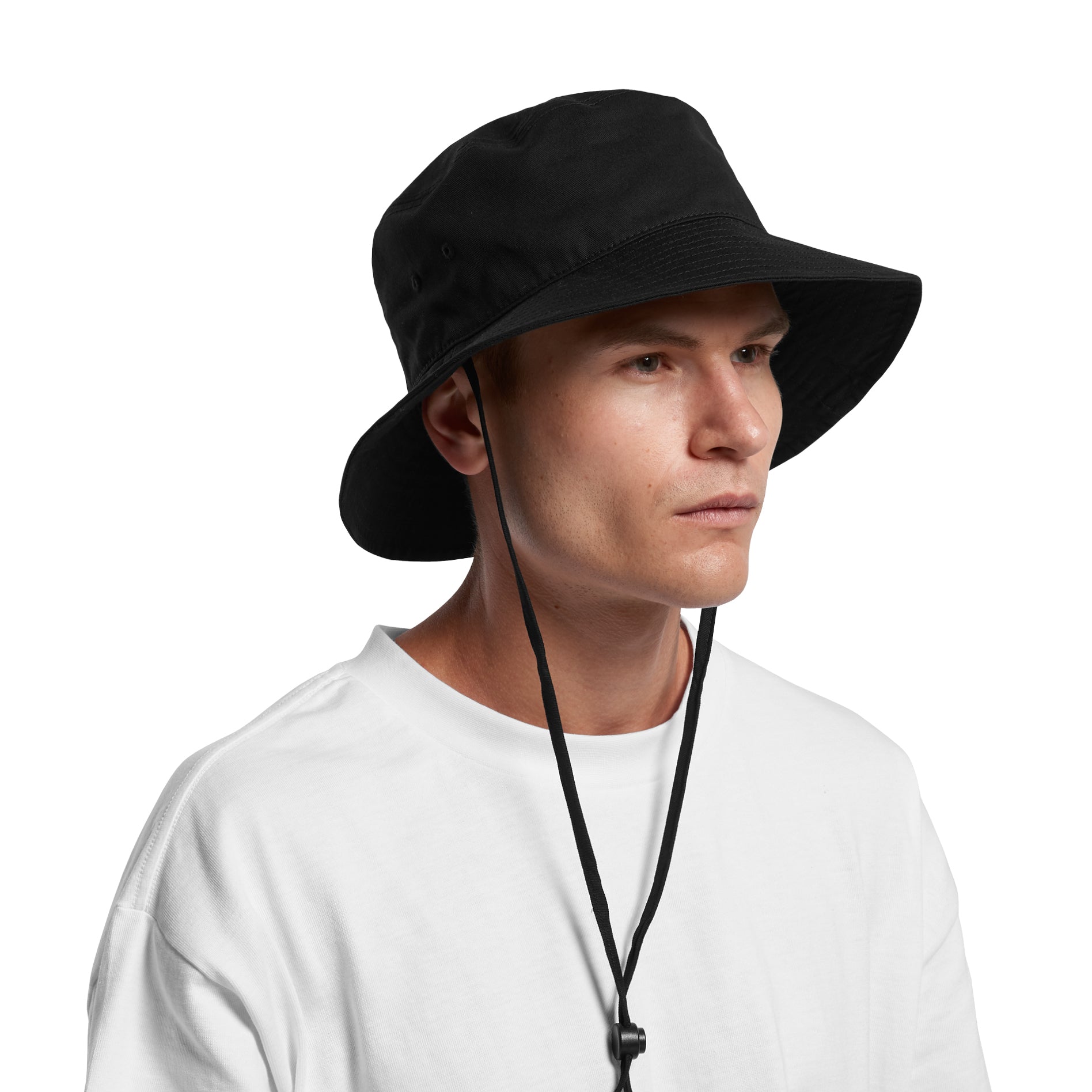 Model Image 1172 as colour wide brim bucket hat black