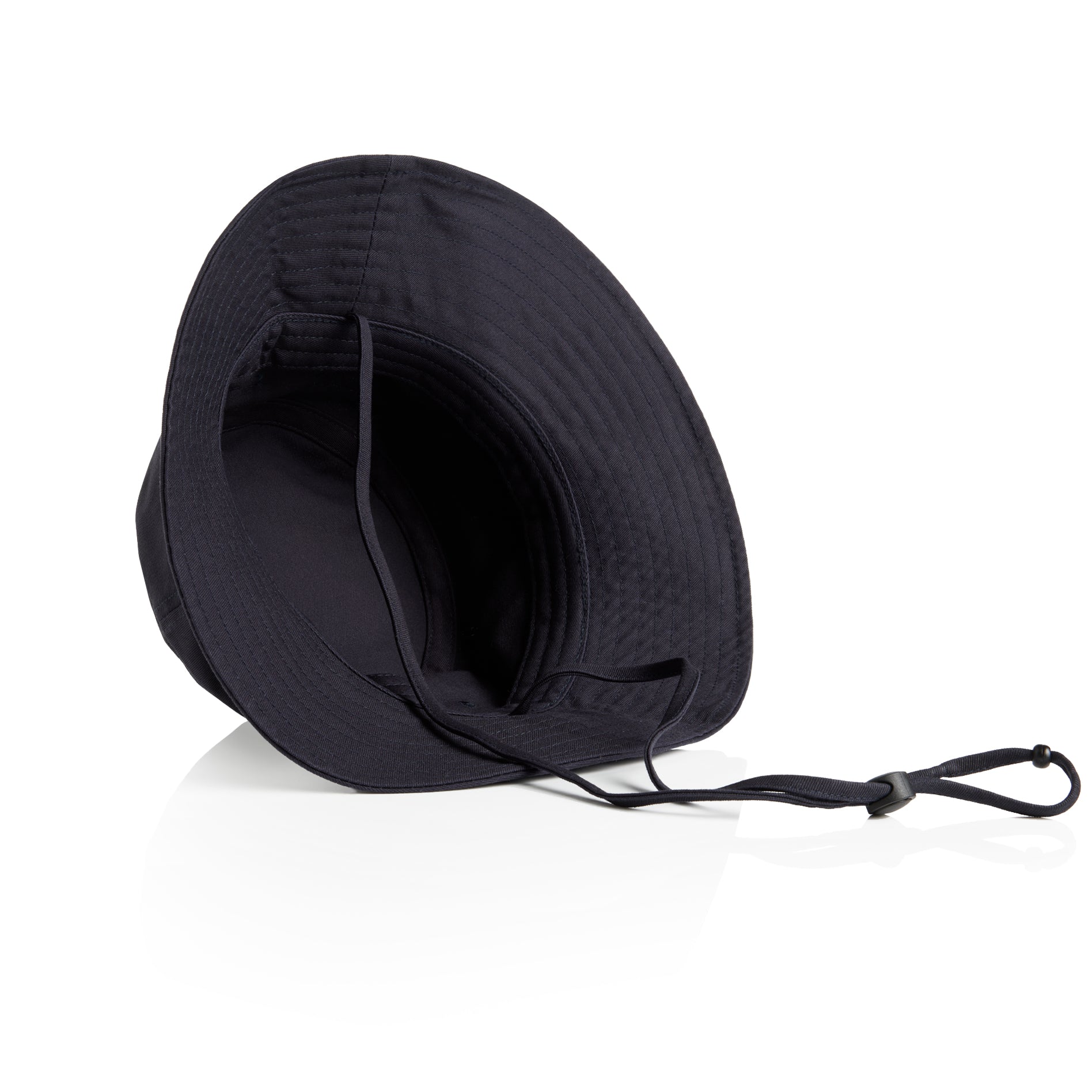 Product Image of the underside 1172 as colour wide brim bucket hat black