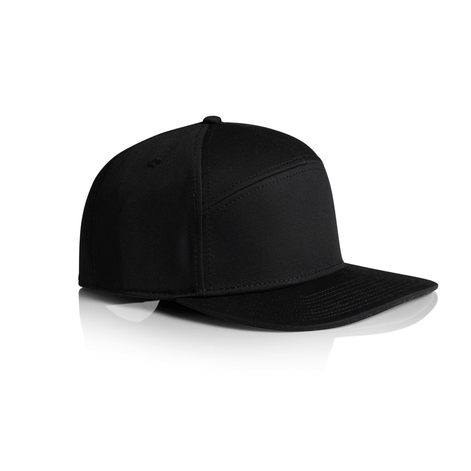 side product image of as colour stock 7 panel cap in colour black