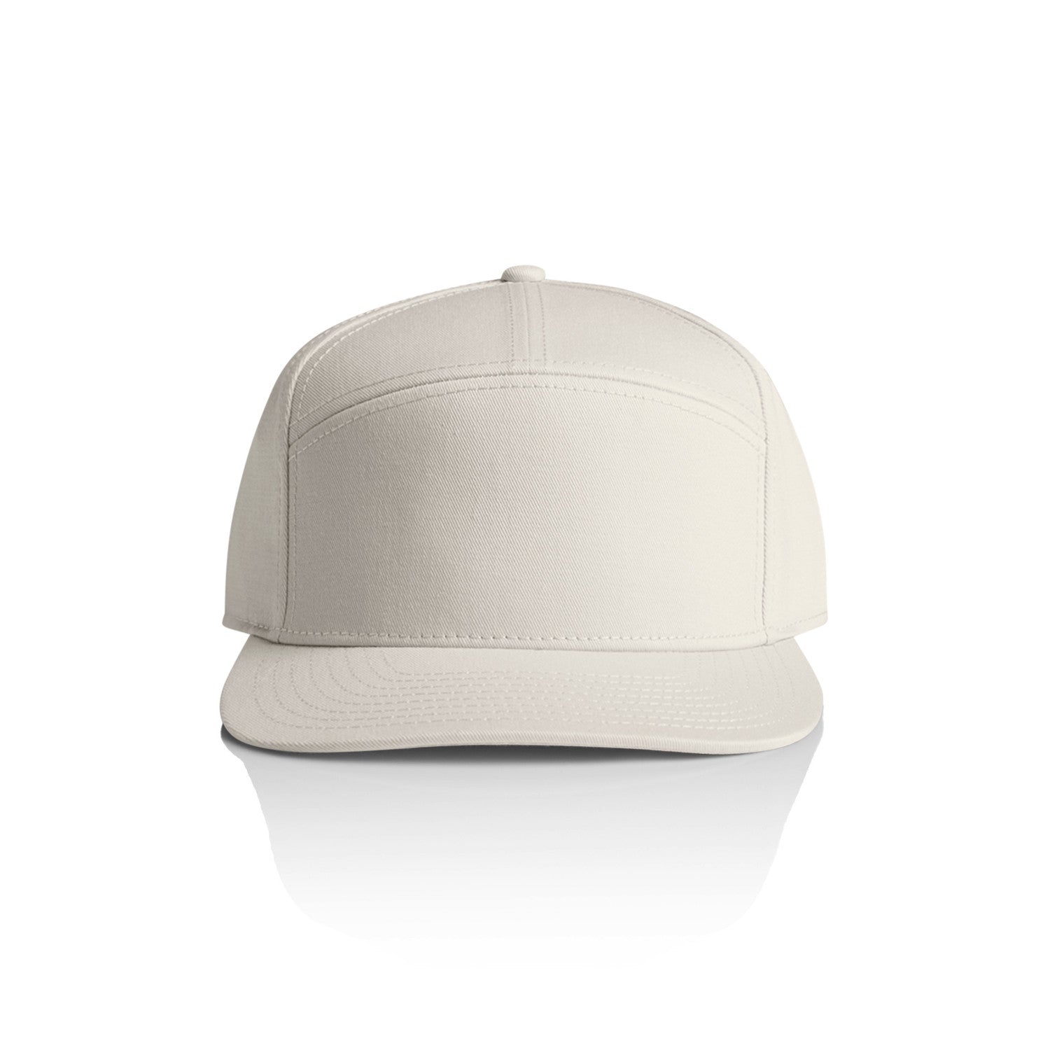 front product image of as colour stock 7 panel cap in colour bone