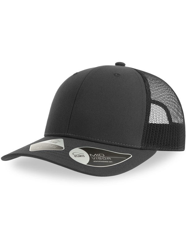 product image of atlantis bryce recycled trucker 6 panel cap in colour dark grey/black