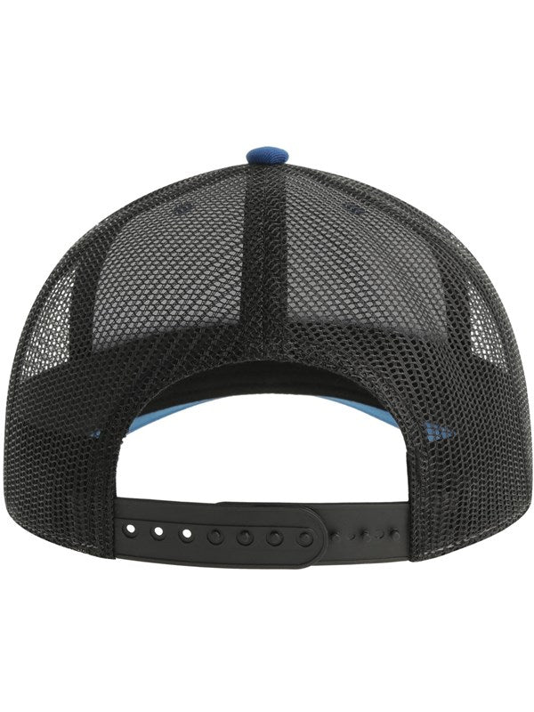 back product image of atlantis bryce recycled trucker 6 panel cap in colour royal/black