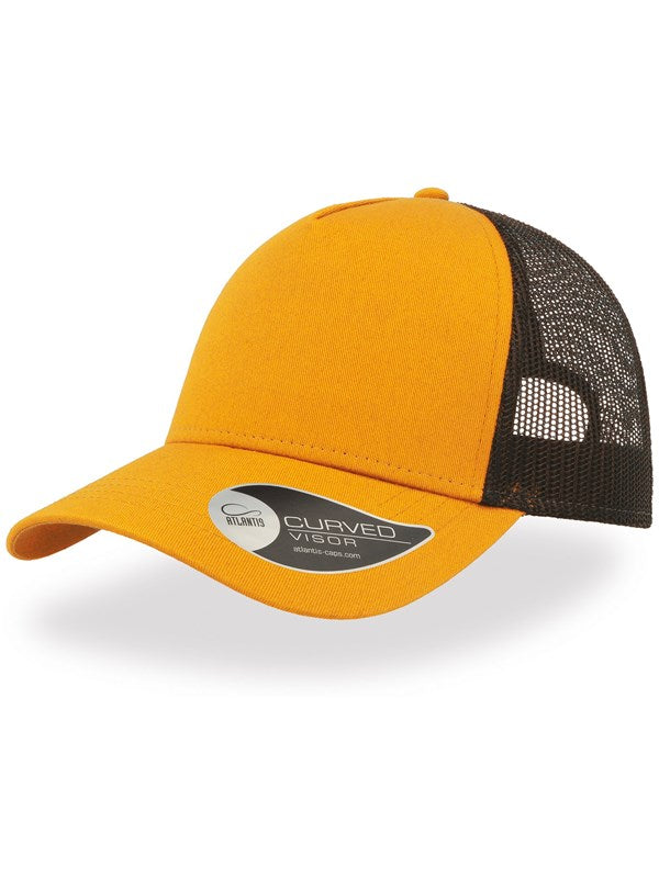 Product Image of Atlantis Rapper Cotton 5 Panel Trucker Cap Adult in mustard/black
