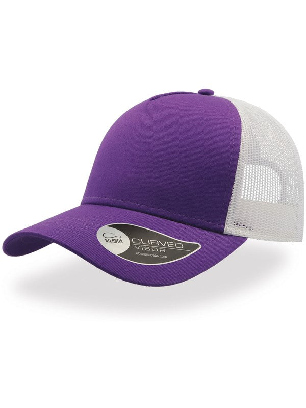Product Image of Atlantis Rapper Cotton 5 Panel Trucker Cap Adult in purple/white
