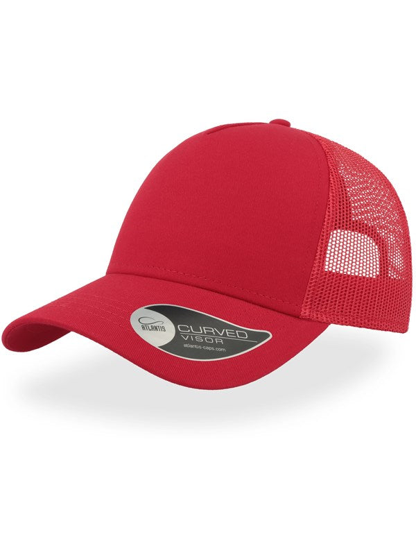 Product Image of Atlantis Rapper Cotton 5 Panel Trucker Cap Adult in red/red

