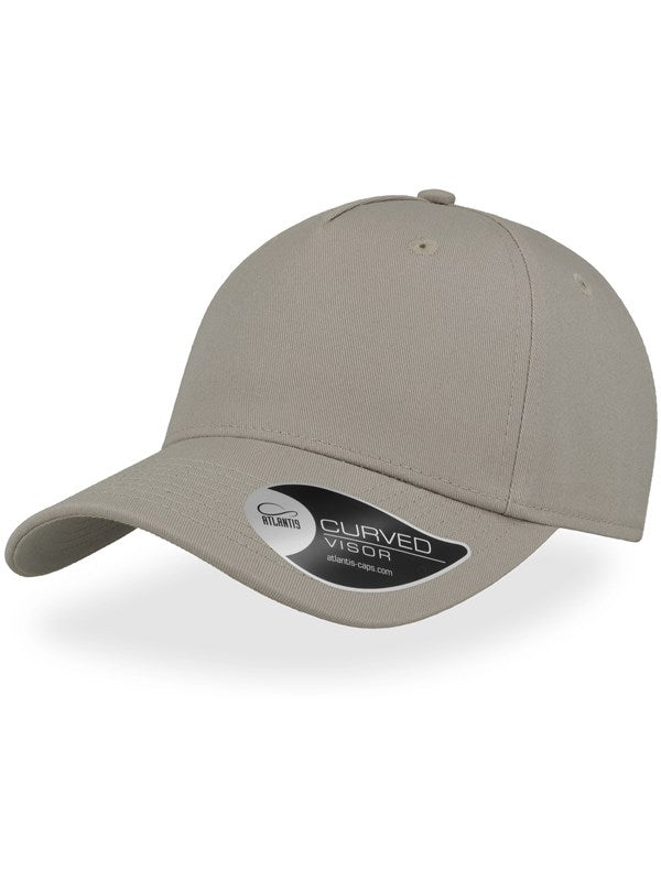 product image of Shot Curved Visor 5 Panel Structured Cap in colour light grey