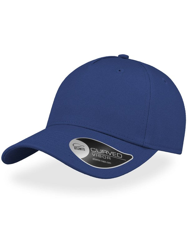 product image of Shot Curved Visor 5 Panel Structured Cap in colour royal blue