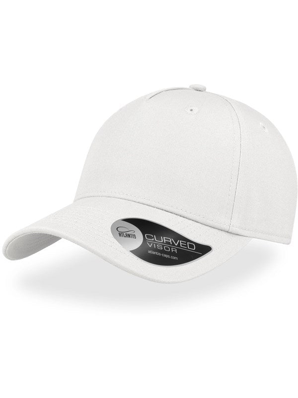 product image of Shot Curved Visor 5 Panel Structured Cap in colour white