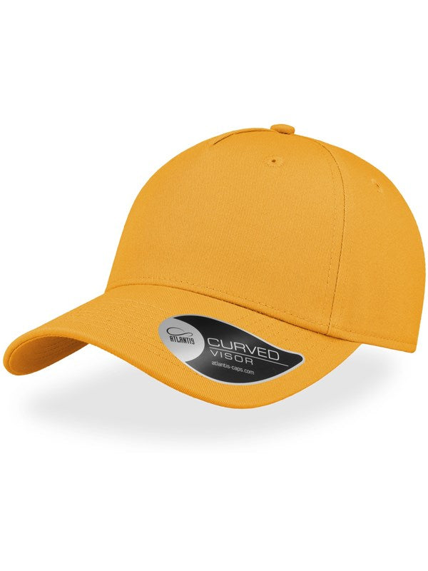 product image of Shot Curved Visor 5 Panel Structured Cap in colour yellow
