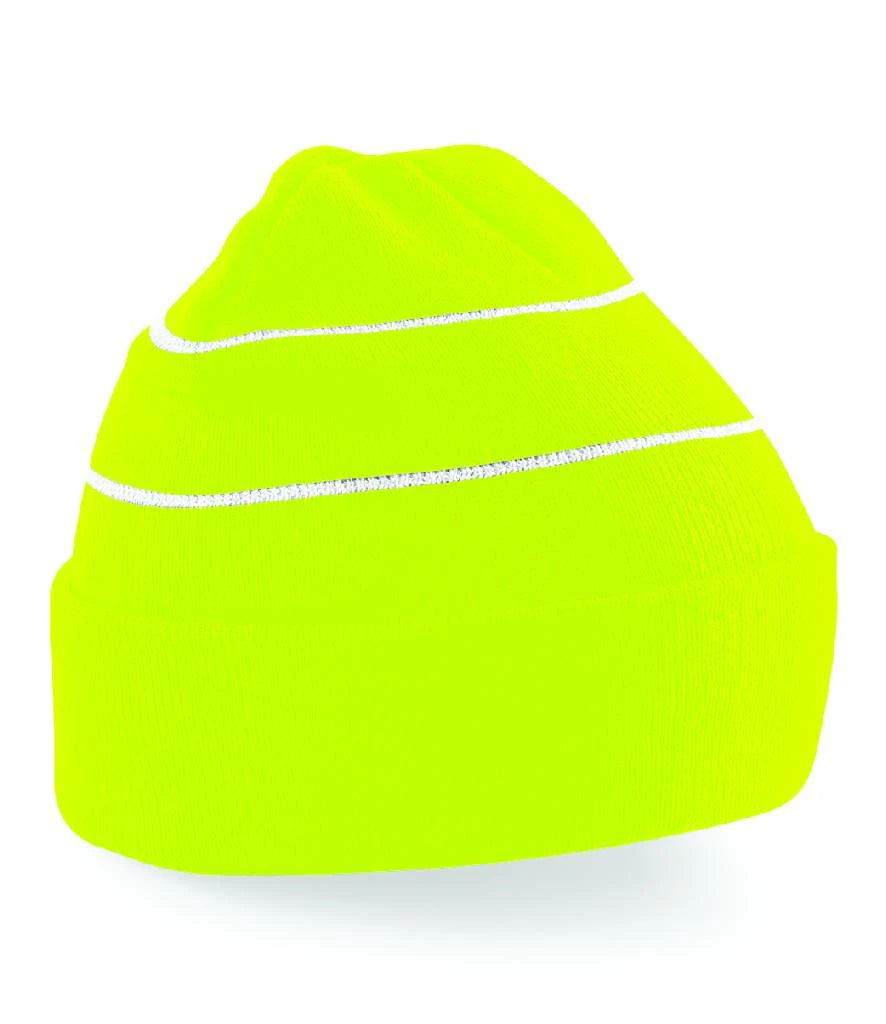 product image of Beechfield Enhanced-Viz Beanie in colour fluorescent yellow photographed on a white background
