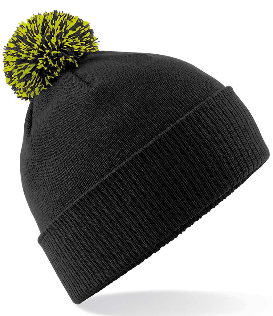 Beechfield Snowstar® Beanie Black & Lime