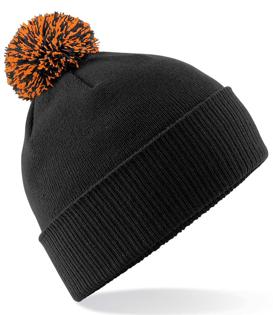 Beechfield Snowstar® Beanie Black & Orange