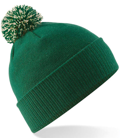 Beechfield Snowstar® Beanie Bottle Green & Off White