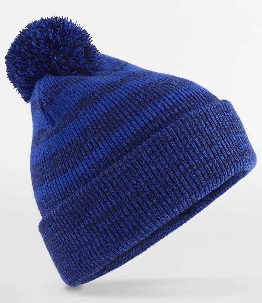product image of beechfield team stripe beanie in colour royal blue photographed on a white background