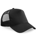 Product image of Beechfield Snapback Trucker Cap in black on a white background
