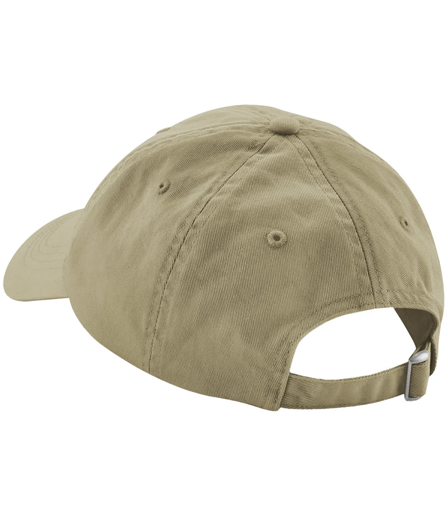 product image of Beechfield Low Profile 6 Panel Dad Cap in desert sand viewed from the back on a white background
