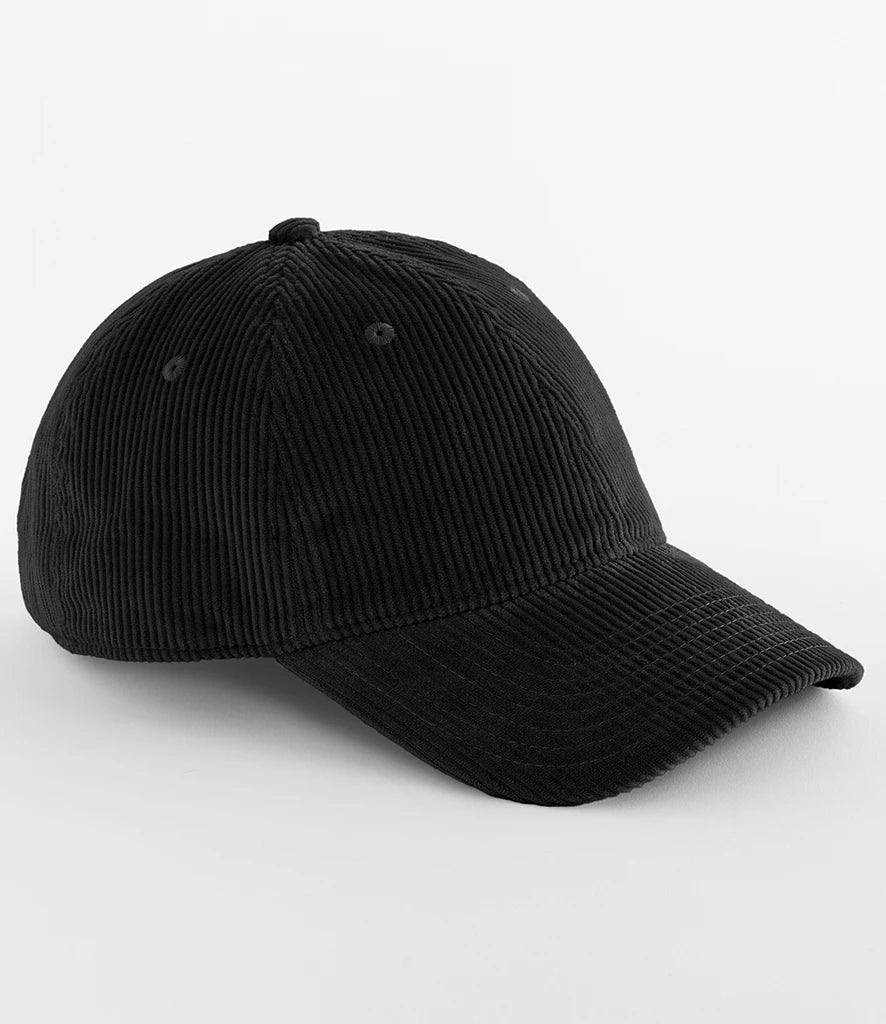 Product Image of Beechfield Corduroy Dad Cap in the colour Black pictured on a white baclground
