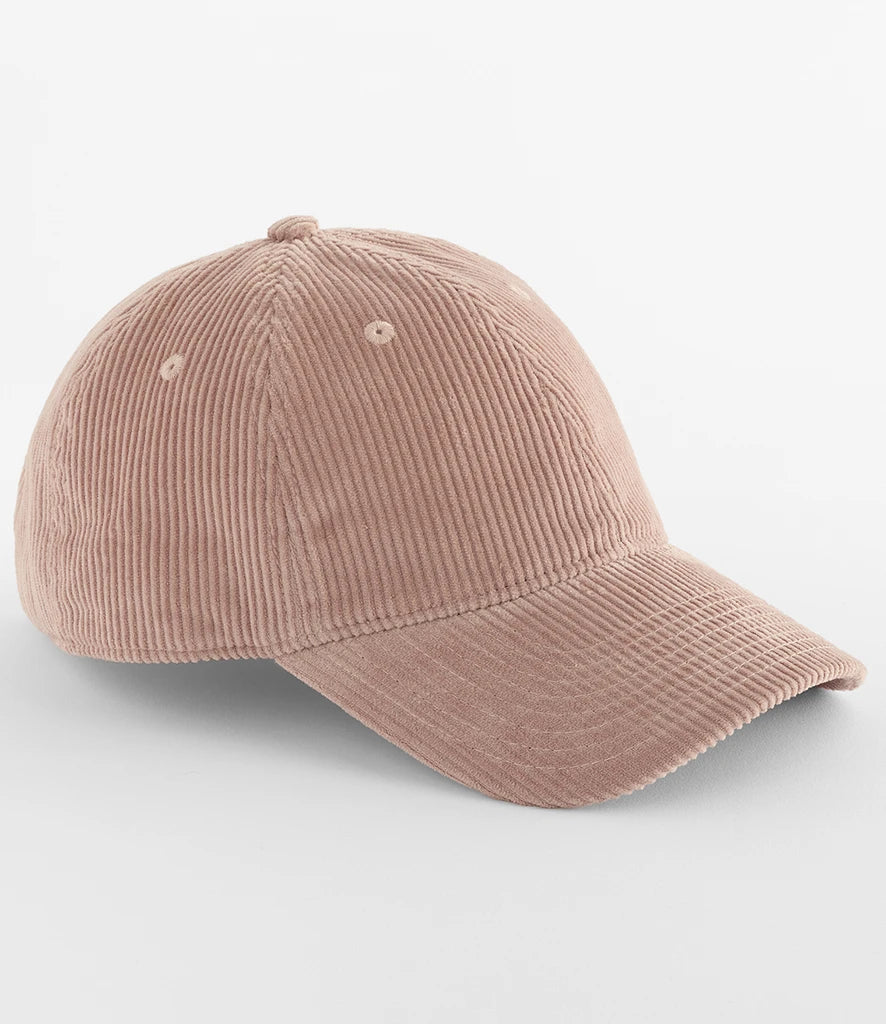 Product Image of Beechfield Corduroy Dad Cap in the colour Dusty Pink pictured on a white baclground