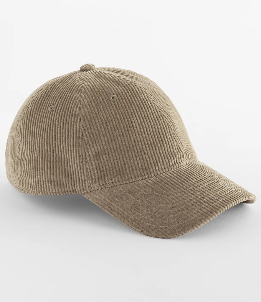 Product Image of Beechfield Corduroy Dad Cap in the colour Sand pictured on a white baclground