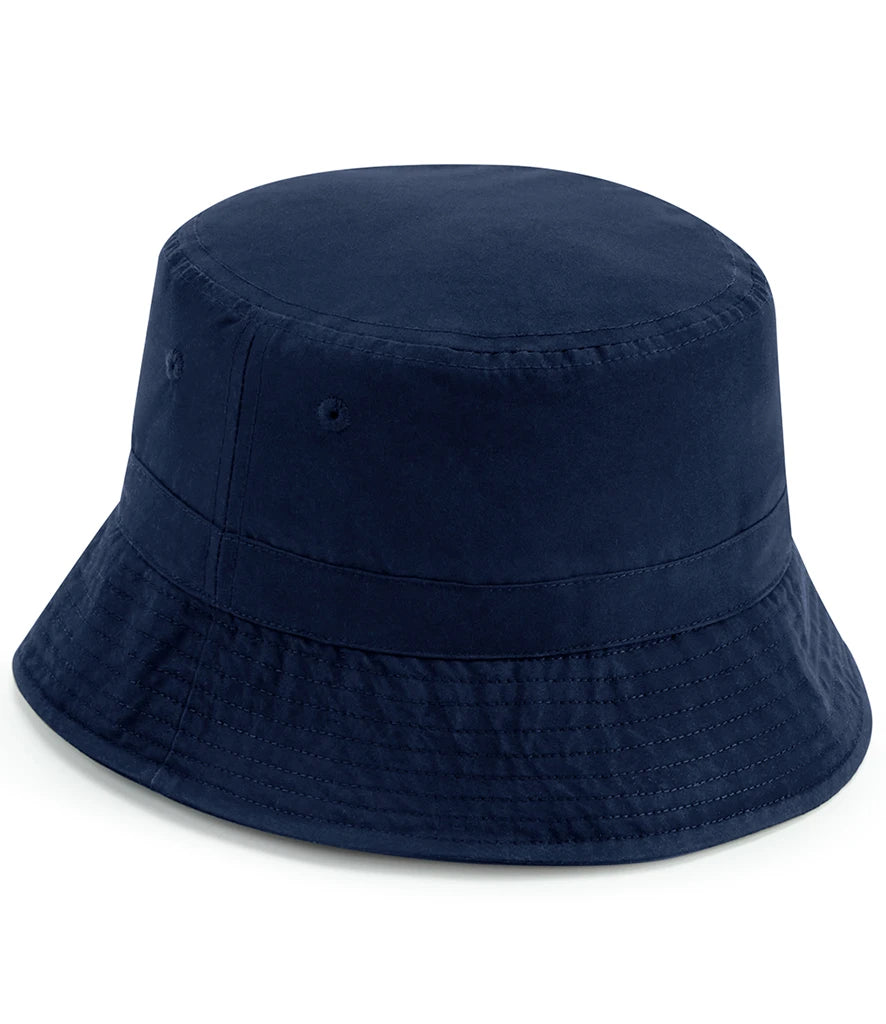 French navy bucket hat on a white background