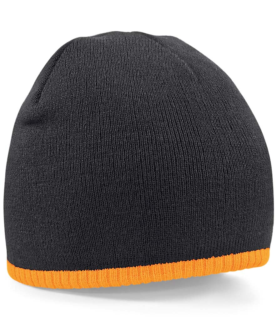 Product Image BB44C Beechfield Two Tone Pull-on Beanie in Black and Fluorescent Orange
