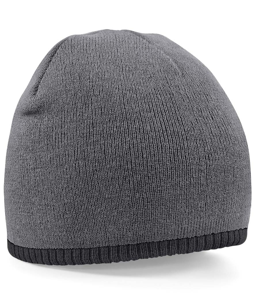 Product Image BB44C Beechfield Two Tone Pull-on Beanie in Graphite Grey and Black