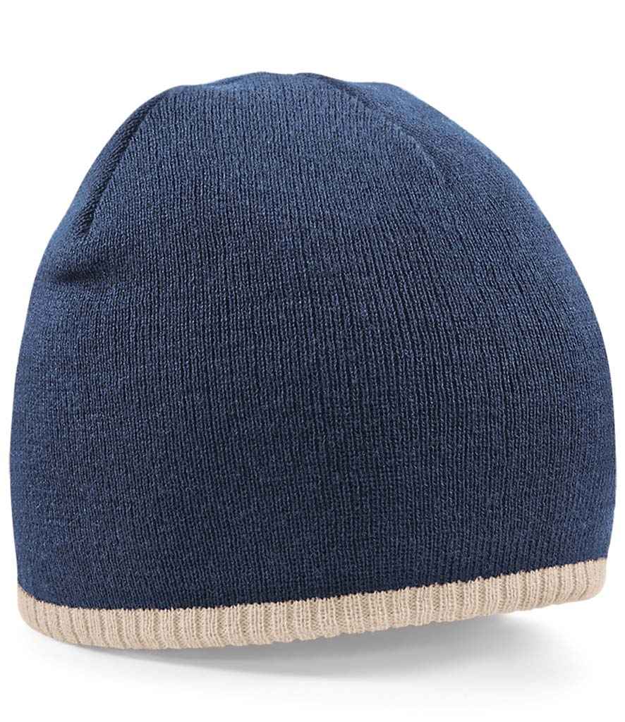 Product Image BB44C Beechfield Two Tone Pull-on Beanie in Navy and Stone