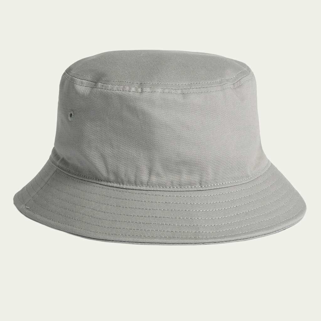 AS Colour Grey bucket hat on a light gray background