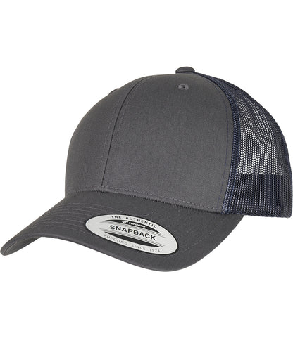 Flexfit Retro Trucker Two Tone Cap Charcoal and Navy