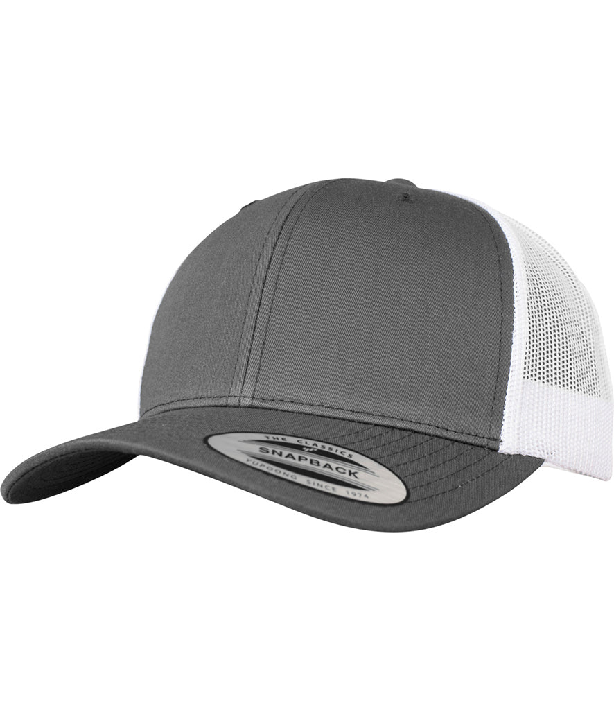 Flexfit Retro Trucker Two Tone Cap Dark Grey and White