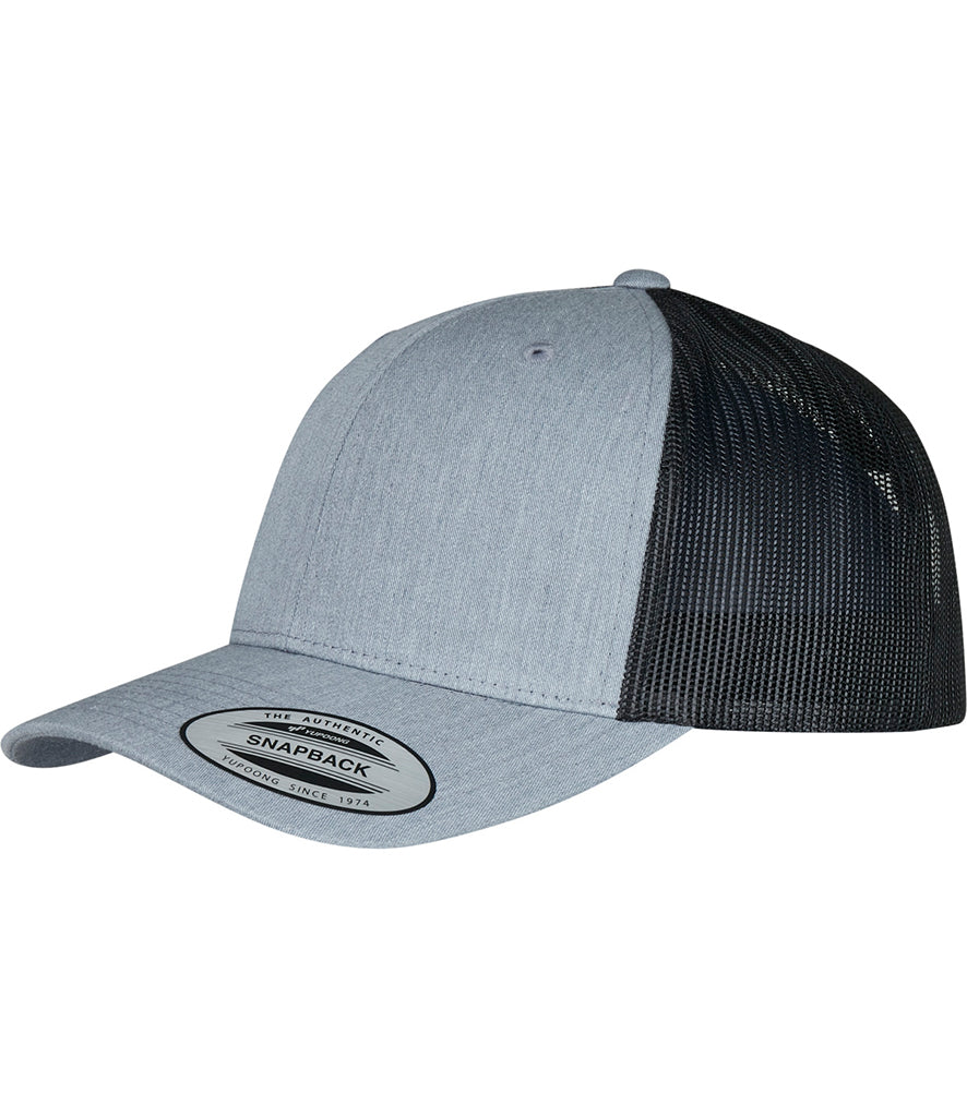 Flexfit Retro Trucker Two Tone Cap Heather Grey and Black