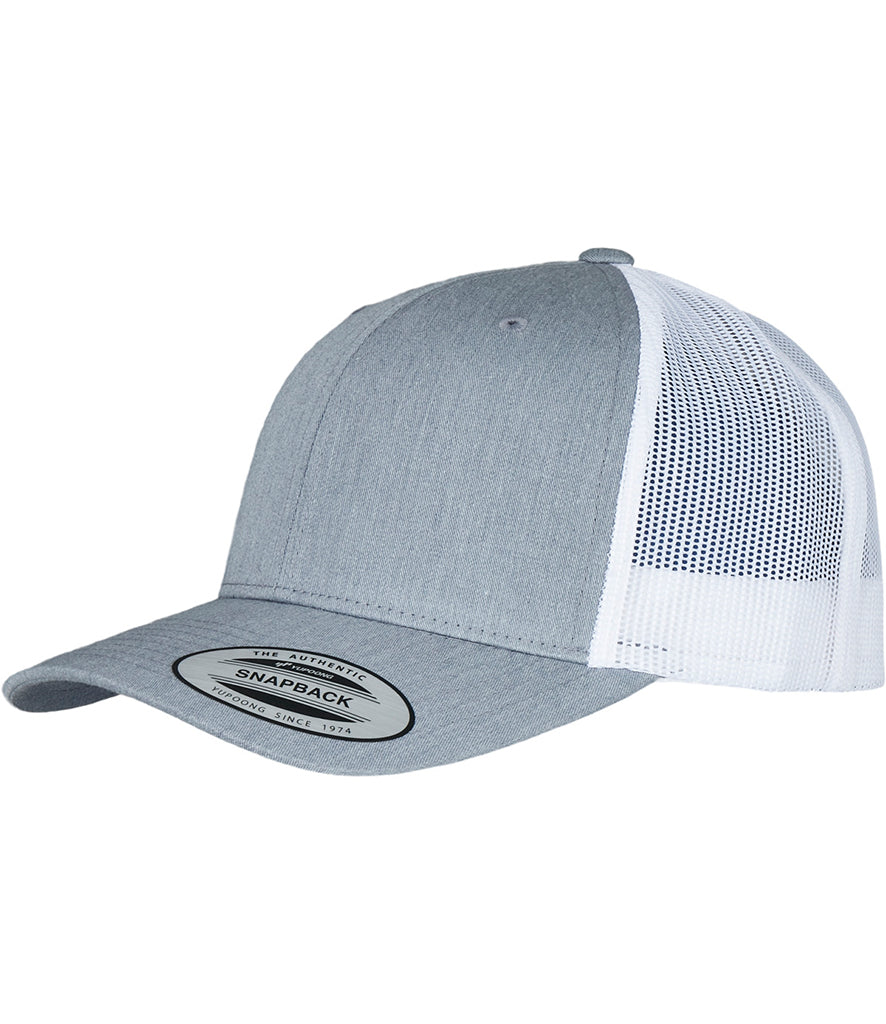 Product Image Flexfit Retro Trucker Two Tone Cap Heather Grey and White