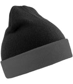 product image of Result Recycled Compass Beanie in colour black and grey photographed on a white background