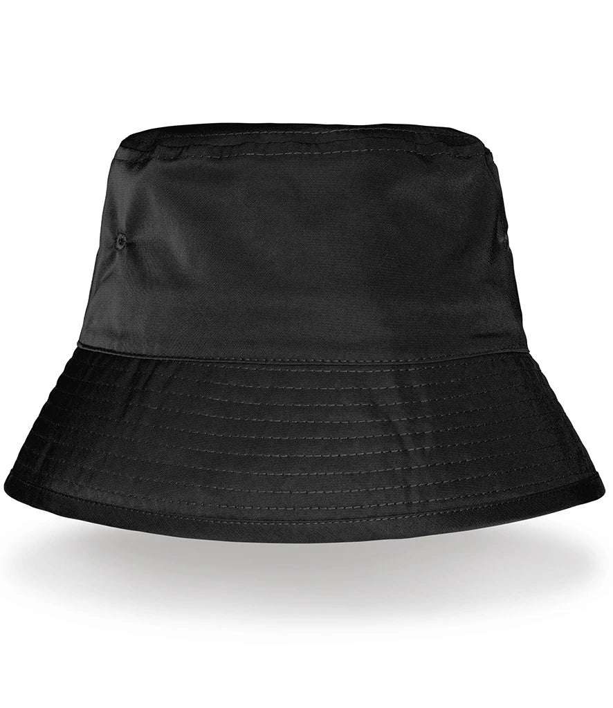 Result Core Recycled Bound Edge Bucket Hat in black on white background