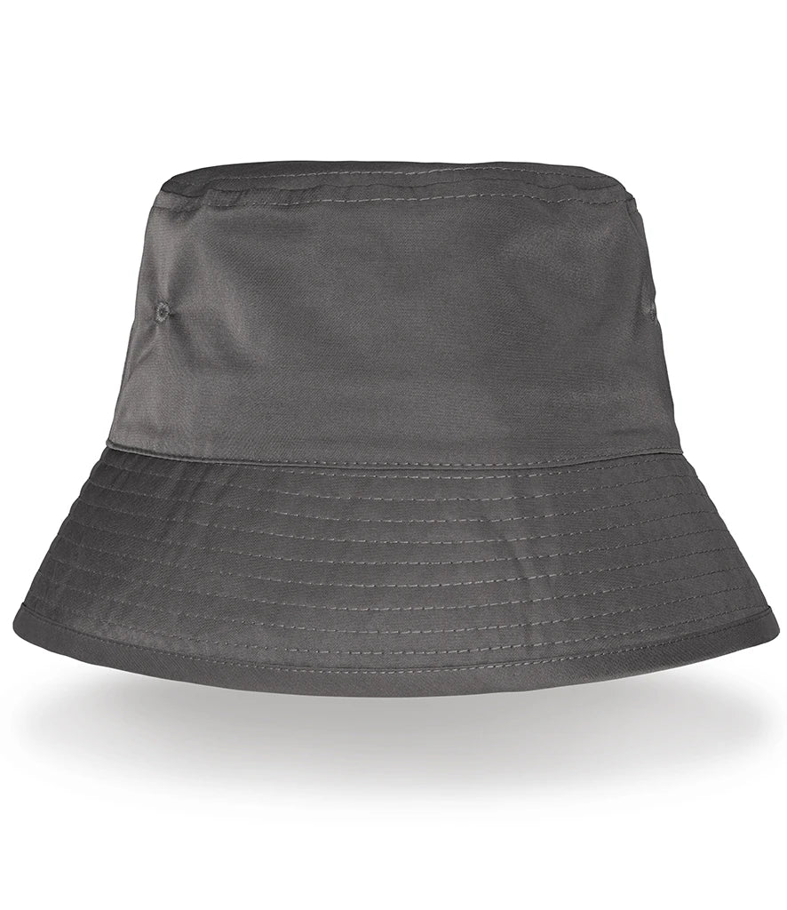 Result Core Recycled Bound Edge Bucket Hat in grey on white background