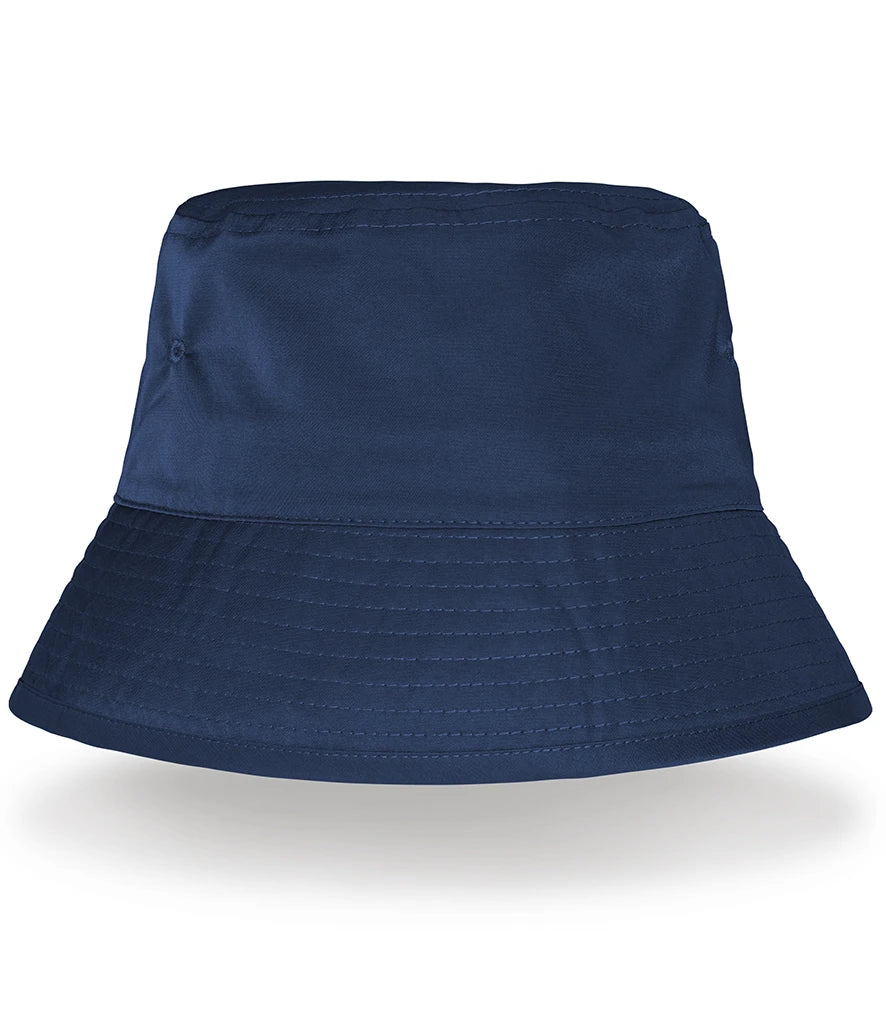 Result Core Recycled Bound Edge Bucket Hat in navy on white background